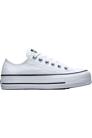 Converse Schoenen, Dames, Wit, 37 1/2 EU, Wol, Hemelhoge Canvas Platform Sneakers