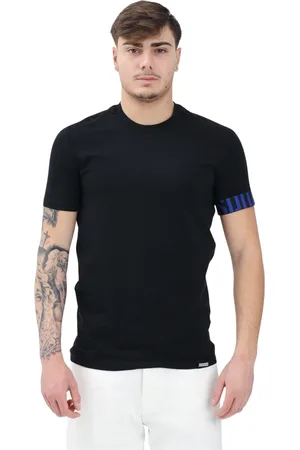 Dsquared2 Tops, Heren, Zwart, S, Essentiële Zwarte Korte Mouw T-shirt
