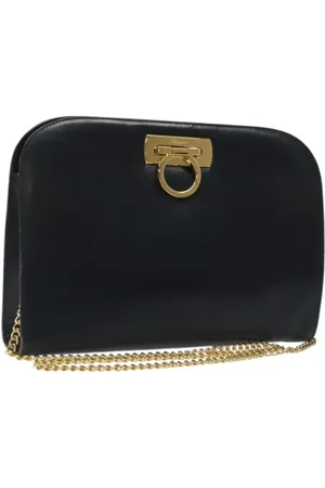 Salvatore Ferragamo Pre-owned, Dames, Blauw, ONE Size, Leer, Tweedehands leren schoudertassen