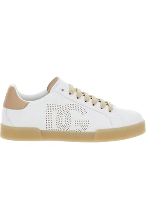 Dolce & Gabbana Schoenen, Heren, Wit, 44 EU, Leer, Witte Sneakers met Portofino Logo