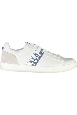 Napapijri Schoenen, Heren, Wit, 42 EU, Leer, Witte Vetersneakers met Logo-Accent