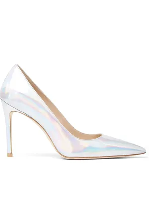 Stuart Weitzman Schoenen, Dames, Grijs, 37 1/2 EU, Leer, Stuart 100 Pump