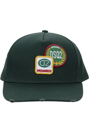 Dsquared2 Accessoires, unisex, Groen, ONE Size, Katoen, Vintage Baseball Cap met Gesp