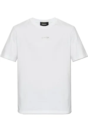 Dsquared2 Tops, Heren, Wit, 2Xl, Katoen, T-shirt met Logo