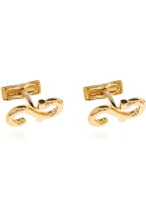 Salvatore Ferragamo Accessoires, Heren, Geel, ONE Size, Leer, Cufflinks & Tie Clips
