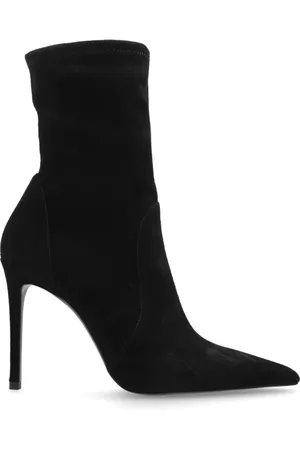 Stuart Weitzman Schoenen, Dames, Zwart, 36 1/2 EU, Leer, Gehakte enkellaarsjes Power