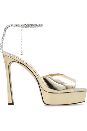 Jimmy Choo Schoenen, Dames, Geel, 40 EU, Leer, Saeda Platform Sandalen
