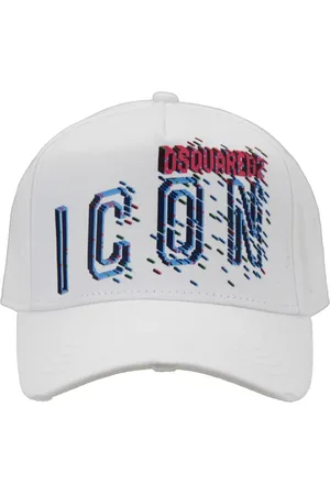 Dsquared2 Accessoires, unisex, Wit, ONE Size, Katoen, Icon Baseballpet met gesp