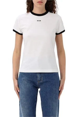 Msgm Tops, Dames, Wit, S, Katoen, Klassiek Wit Poloshirt