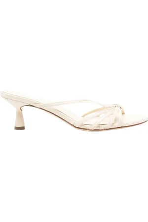 Aeyde Schoenen, Dames, , 38 EU, Leer, Crème Leren Kitten Heels