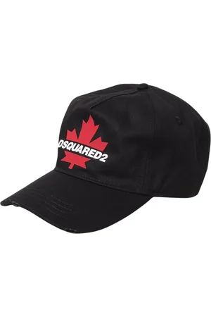 Dsquared2 Accessoires, Heren, Zwart, ONE Size, Katoen, Verweerde Maple Leaf Baseball Cap