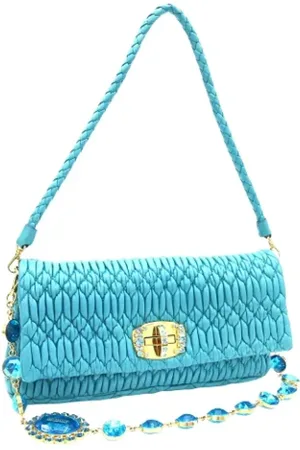 Miu Miu Pre-owned, Dames, Blauw, ONE Size, Tweedehands leren schoudertassen