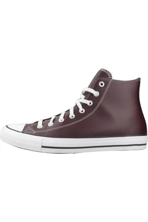 Converse Schoenen, Heren, Rood, 39 EU, Faux Leather High Top Sneakers