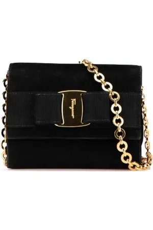 Salvatore Ferragamo Pre-owned, Dames, Zwart, ONE Size, Leer, Pre-owned Leather crossbody-bags