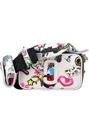 Marc Jacobs Tassen, Dames, Veelkleurig, ONE Size, Leer, The Snapshot Sticker Schoudertas