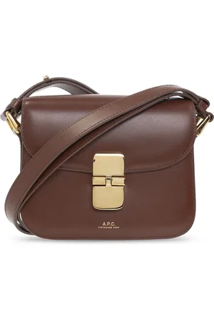 A.P.C. Tassen, Dames, Bruin, ONE Size, Leer, Grace Mini schoudertas