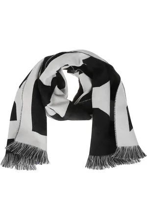Burberry Accessoires, Dames, Veelkleurig, ONE Size, Wol, Sport Wollen Sjaal Wit/Zwart Variant