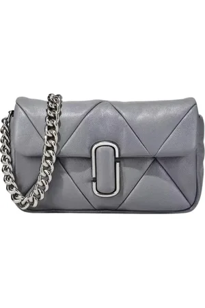 Marc Jacobs Tassen, Dames, Grijs, ONE Size, Leer, Gewatteerde Schoudertas