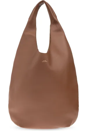 A.P.C. Tassen, Dames, Bruin, ONE Size, Leer, Schoudertas Neige