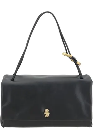 Marc Jacobs Tassen, Dames, Zwart, ONE Size, Leer, Schoudertas met dubbele schouderband en klepsluiting