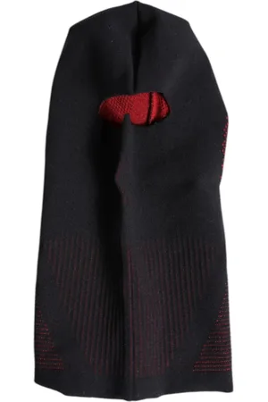 Dolce & Gabbana Accessoires, unisex, Zwart, ONE Size, Katoen, Zwarte Gebreide Ski Masker Bivakmuts Hoed