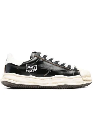 MIHARA YASUHIRO Schoenen, Heren, Zwart, 44 EU, Zwarte Sneakers met Dikke Rubberen Zool