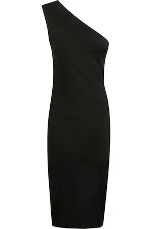 Patou Kleedjes, Dames, Zwart, XS, Zwarte One Shoulder Gebreide Jurk