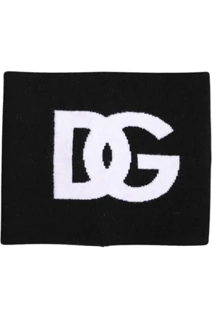 Dolce & Gabbana Accessoires, Heren, Zwart, ONE Size, Nylon, Luxe Logo Print Nekwarmer Sjaal
