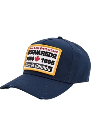 Dsquared2 Accessoires, unisex, Blauw, ONE Size, Katoen, Katoenen Gabardine Pet Vintage Stijl