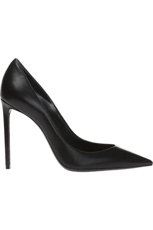 Saint Laurent Schoenen, Dames, Zwart, 37 EU, Leer, Leren pumps met puntige neus