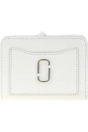 Marc Jacobs Accessoires, Dames, Wit, ONE Size, Leer, Zwarte Compacte Portemonnee voor Vrouwen