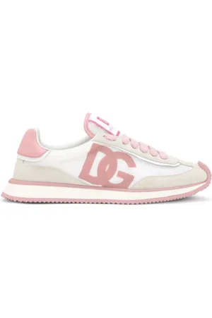 Dolce & Gabbana Schoenen, Dames, Roze, 37 1/2 EU, Witte en roze sneakers voor vrouwen