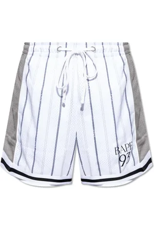 A Bathing Ape Korte broeken, Heren, Wit, M, Polyester, Logo print shorts