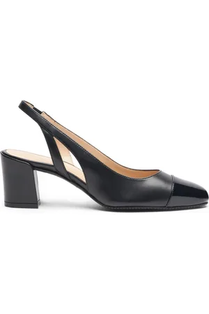 Stuart Weitzman Schoenen, Dames, Zwart, 38 1/2 EU, Leer, Elegante Slingback Pumps