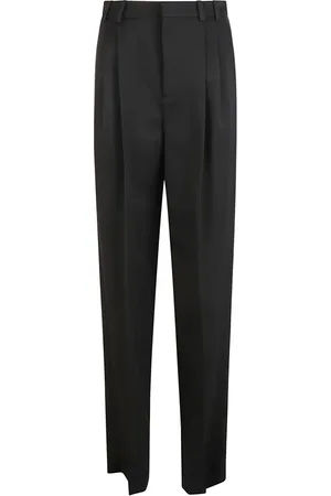 Saint Laurent Broeken, Dames, Zwart, S, Wol, Zwarte Broek Pantalon