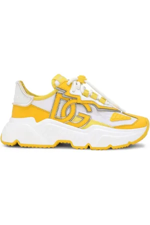 Dolce & Gabbana Schoenen, Dames, Geel, 36 EU, Leer, Chunky Sneakers in Canary /White