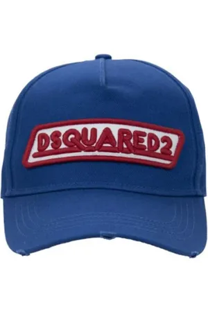 Dsquared2 Accessoires, unisex, Blauw, ONE Size, Katoen, Geborduurde katoenen baseballpet