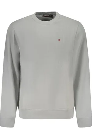 Napapijri Sweatshirts & Hoodies, Heren, Grijs, L, Katoen, Grijze Heren Sweater Katoenmix