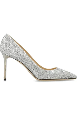 Jimmy Choo Schoenen, Dames, Grijs, 40 EU, Leer, Romy Glitter Pumps