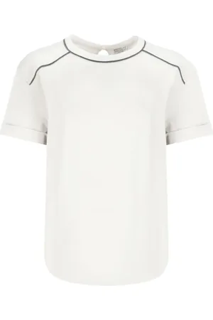 Brunello Cucinelli Tops, Dames, , M, Tijdloos Designer T-shirt voor Vrouwen