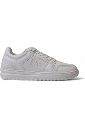 EA7 Schoenen, Heren, Grijs, 44 2/3 EU, Polyester, Witte Polyester Sneaker Stijlvol Comfort