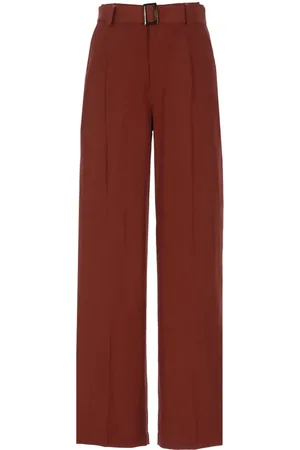Woolrich Broeken, Dames, Rood, W25, Linnen, Rode linnen viscose broek voor vrouwen