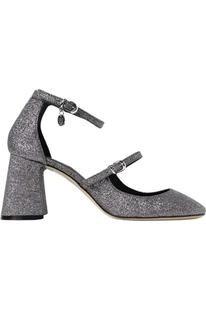 Msgm Schoenen, Dames, Grijs, 39 EU, Zilver Glitter Hoge Hak Pumps