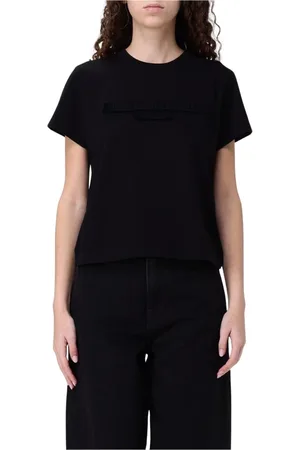Alexander Wang Tops, Dames, Zwart, S, Katoen, Geborduurd Logo Korte Mouw Tee