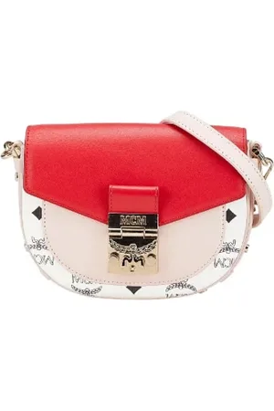 MCM Pre-owned, Dames, Roze, ONE Size, Leer, Tweedehands leren schoudertassen