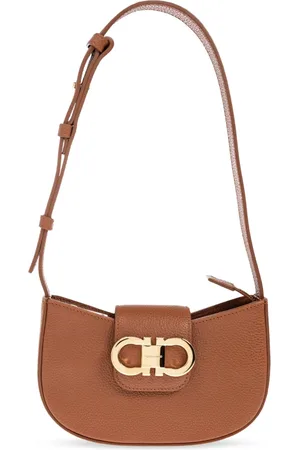 Salvatore Ferragamo Tassen, Dames, Bruin, ONE Size, Leer, Schoudertas Gabby