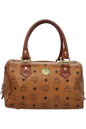 MCM Pre-owned, Dames, Bruin, ONE Size, Leer, Tweedehands leren handtassen