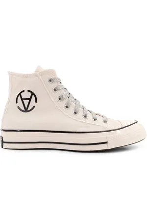 Converse Schoenen, Heren, Wit, 39 1/2 EU, Witte Sneakers met Rafelranden