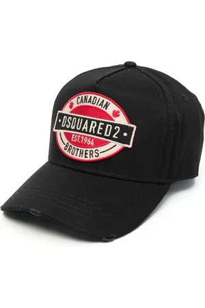 Dsquared2 Accessoires, Heren, Zwart, ONE Size, Katoen, Zwarte Logo Pet met Bandsluiting