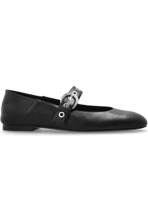 Stuart Weitzman Schoenen, Dames, Zwart, 37 1/2 EU, Leer, Ballerina Flats Mary Jane
